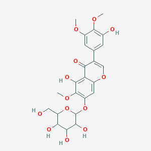 molecular formula C24H26O13 B13391646 5-hydroxy-3-(3-hydroxy-4,5-dimethoxyphenyl)-6-methoxy-7-(((2S,3R,4S,5S,6R)-3,4,5-trihydroxy-6-(hydroxymethyl)tetrahydro-2H-pyran-2-yl)oxy)-4H-chromen-4-one 