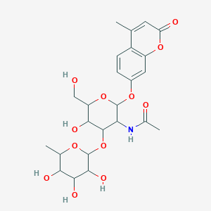 molecular formula C24H31NO12 B13391652 N-[5-hydroxy-6-(hydroxymethyl)-2-(4-methyl-2-oxochromen-7-yl)oxy-4-(3,4,5-trihydroxy-6-methyloxan-2-yl)oxyoxan-3-yl]acetamide 