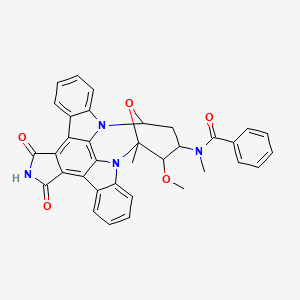 molecular formula C35H28N4O5 B13391679 N-(3-methoxy-2-methyl-16,18-dioxo-29-oxa-1,7,17-triazaoctacyclo[12.12.2.12,6.07,28.08,13.015,19.020,27.021,26]nonacosa-8,10,12,14,19,21,23,25,27-nonaen-4-yl)-N-methylbenzamide 