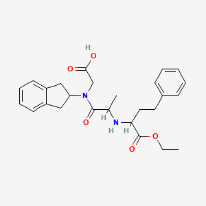 molecular formula C26H32N2O5 B13391687 n-(1-Ethoxy-1-oxo-4-phenylbutan-2-yl)alanyl-n-(2,3-dihydro-1h-inden-2-yl)glycine 
