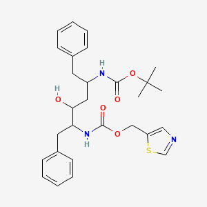 molecular formula C28H35N3O5S B13391721 tert-Butyl (thiazol-5-ylmethyl) (3-hydroxy-1,6-diphenylhexane-2,5-diyl)dicarbamate 