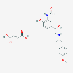 molecular formula C23H28N2O8 B13391749 but-2-enedioic acid;N-[2-hydroxy-5-[1-hydroxy-2-[1-(4-methoxyphenyl)propan-2-ylamino]ethyl]phenyl]formamide 