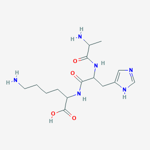 molecular formula C15H26N6O4 B13391762 6-amino-2-[[2-(2-aminopropanoylamino)-3-(1H-imidazol-5-yl)propanoyl]amino]hexanoic acid 