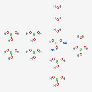 molecular formula B8H30Na2O28 B13391798 Disodium;boric acid;hydrogen borate;tetrahydrate 