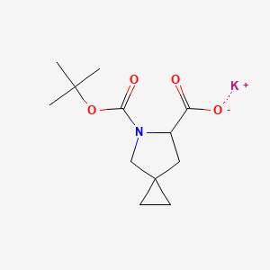 molecular formula C12H18KNO4 B13391804 potassium;5-[(2-methylpropan-2-yl)oxycarbonyl]-5-azaspiro[2.4]heptane-6-carboxylate 