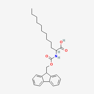 molecular formula C27H35NO4 B13391817 N-alpha-(9-Fluorenylmethoxycarbonyl)-L-alpha-aminolauric acid 