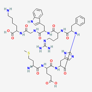 molecular formula C50H71N15O11S B13391822 H-DL-Met-DL-Glu-DL-His-DL-Phe-DL-Arg-DL-Trp-Gly-DL-Lys-OH 