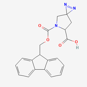 molecular formula C20H17N3O4 B13391842 6-(9H-fluoren-9-ylmethoxycarbonyl)-1,2,6-triazaspiro[2.4]hept-1-ene-5-carboxylic acid 