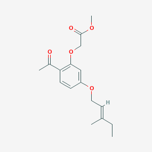 molecular formula C17H22O5 B13391872 methyl 2-[2-acetyl-5-[(E)-3-methylpent-2-enoxy]phenoxy]acetate 