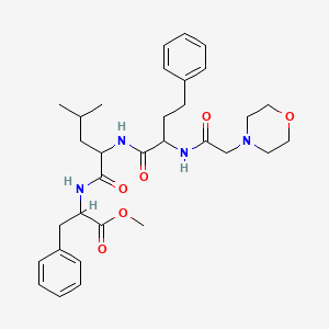 molecular formula C32H44N4O6 B13391877 Methyl 2-[[4-methyl-2-[[2-[(2-morpholin-4-ylacetyl)amino]-4-phenylbutanoyl]amino]pentanoyl]amino]-3-phenylpropanoate 