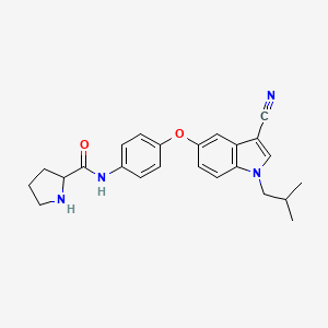 molecular formula C24H26N4O2 B13391895 N-[4-[3-cyano-1-(2-methylpropyl)indol-5-yl]oxyphenyl]pyrrolidine-2-carboxamide 