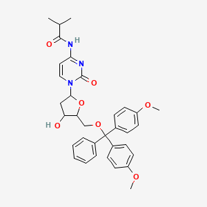 molecular formula C34H37N3O7 B13391915 N-[1-[5-[[bis(4-methoxyphenyl)-phenylmethoxy]methyl]-4-hydroxyoxolan-2-yl]-2-oxopyrimidin-4-yl]-2-methylpropanamide 