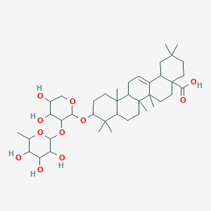 molecular formula C41H66O11 B13391949 10-[4,5-Dihydroxy-3-(3,4,5-trihydroxy-6-methyloxan-2-yl)oxyoxan-2-yl]oxy-2,2,6a,6b,9,9,12a-heptamethyl-1,3,4,5,6,6a,7,8,8a,10,11,12,13,14b-tetradecahydropicene-4a-carboxylic acid 