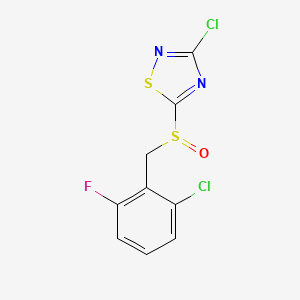 molecular formula C9H5Cl2FN2OS2 B13392016 3-Chloro-5-(2-chloro-6-fluorobenzylsulfinyl)-1,2,4-thiadiazole 