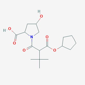 molecular formula C17H27NO6 B13392041 1-(2-Cyclopentyloxycarbonyl-3,3-dimethylbutanoyl)-4-hydroxypyrrolidine-2-carboxylic acid 