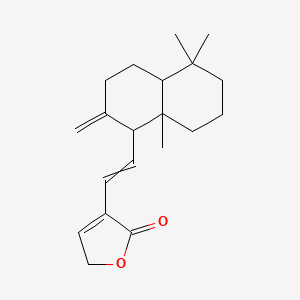 molecular formula C20H28O2 B13392056 4-[2-(5,5,8a-trimethyl-2-methylidene-3,4,4a,6,7,8-hexahydro-1H-naphthalen-1-yl)ethenyl]-2H-furan-5-one 