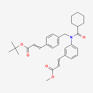 molecular formula C31H37NO5 B13392101 tert-butyl 3-[4-[[N-(cyclohexanecarbonyl)-3-(3-methoxy-3-oxoprop-1-enyl)anilino]methyl]phenyl]prop-2-enoate 
