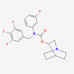 molecular formula C21H20F4N2O2 B13392132 N-(3-Fluorophenyl)-N-[(3,4,5-trifluorophenyl)methyl]carbamic acid (3R)-1-azabicyclo[2.2.2]oct-3-yl ester 