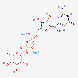 molecular formula C16H23N5Na2O15P2 B13392156 disodium;[[5-(2-amino-6-oxo-1H-purin-9-yl)-3,4-dihydroxyoxolan-2-yl]methoxy-oxidophosphoryl] (3,4,5-trihydroxy-6-methyloxan-2-yl) phosphate 