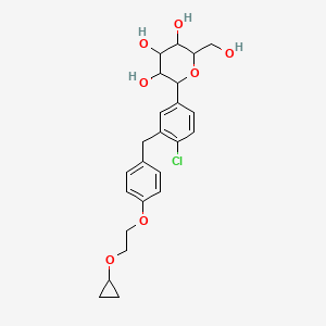 molecular formula C24H29ClO7 B13392228 2-[4-Chloro-3-[[4-(2-cyclopropyloxyethoxy)phenyl]methyl]phenyl]-6-(hydroxymethyl)oxane-3,4,5-triol 