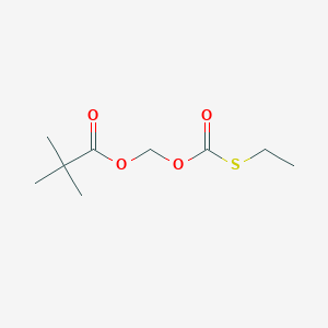 molecular formula C9H16O4S B13392298 Propanoic acid, 2,2-dimethyl-, [[(ethylthio)carbonyl]oxy]methyl ester CAS No. 133217-59-1