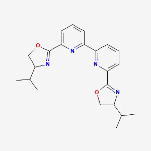 molecular formula C22H26N4O2 B13392310 4-Propan-2-yl-2-[6-[6-(4-propan-2-yl-4,5-dihydro-1,3-oxazol-2-yl)pyridin-2-yl]pyridin-2-yl]-4,5-dihydro-1,3-oxazole 
