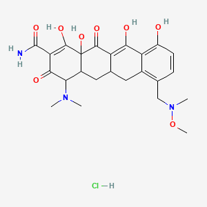 molecular formula C24H30ClN3O8 B13392330 (4S,4aS,5aR,12aR)-4-(dimethylamino)-1,10,11,12a-tetrahydroxy-7-[[methoxy(methyl)amino]methyl]-3,12-dioxo-4a,5,5a,6-tetrahydro-4H-tetracene-2-carboxamide;hydrochloride 