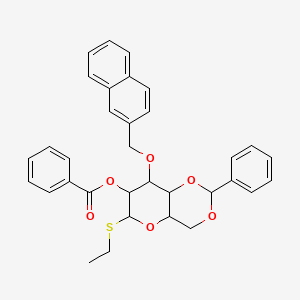 molecular formula C33H32O6S B13392364 Ethyl 2-O-benzoyl-3-O-(2-methylnaphthyl)-4,6-O-benzylidene-1-thio-beta-D-glucopyranoside 