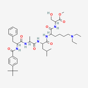 molecular formula C43H66N6O8 B13392427 Bz(4-tBu)-DL-Phe-DL-Ala-DL-Leu-DL-Lys(Et2)-DL-Ser-OMe 