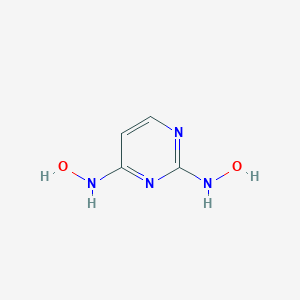 molecular formula C4H6N4O2 B133925 N-[2-(hydroxyamino)pyrimidin-4-yl]hydroxylamine CAS No. 154845-38-2