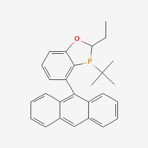 molecular formula C27H27OP B13392549 4-anthracen-9-yl-3-tert-butyl-2-ethyl-2H-1,3-benzoxaphosphole 