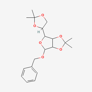 molecular formula C19H26O6 B13392567 6-(2,2-Dimethyl-1,3-dioxolan-4-yl)-2,2-dimethyl-4-phenylmethoxy-3a,4,6,6a-tetrahydrofuro[3,4-d][1,3]dioxole 