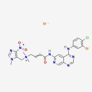 molecular formula C24H24Br2ClN9O3 B13392628 [4-[[4-(3-bromo-4-chloroanilino)pyrido[3,4-d]pyrimidin-6-yl]amino]-4-oxobut-2-enyl]-dimethyl-[(3-methyl-5-nitroimidazol-4-yl)methyl]azanium;bromide 