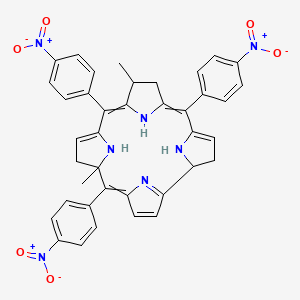molecular formula C39H33N7O6 B13392635 8,14-Dimethyl-5,10,15-tris(4-nitrophenyl)-1,2,7,8,13,21,22,23-octahydrocorrin 