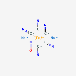 molecular formula C5FeN6Na2O+2 B13392647 3-{2-[(E)-2-(4-Hydroxy-3,5-diiodophenyl)vinyl]-3,3-dimethyl-3H-indolium-1-yl}-1-propanesulfonate 