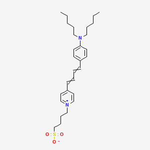 molecular formula C29H42N2O3S B13392782 4-[4-[4-[4-(Dipentylamino)phenyl]buta-1,3-dienyl]pyridin-1-ium-1-yl]butane-1-sulfonate 