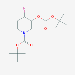 molecular formula C15H26FNO5 B13392802 Tert-butyl 4-fluoro-3-[(2-methylpropan-2-yl)oxycarbonyloxy]piperidine-1-carboxylate 