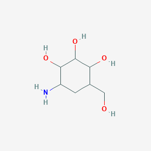 molecular formula C7H15NO4 B13392833 Validamin;6-Amino-4-(hydroxymethyl)-4-cyclohexane-[4H,5H]-1,2,3-triol; (1R,2S,3S,4S,6R)-4-Amino-6-(hydroxymethyl)cyclohexane-1,2,3-triol 