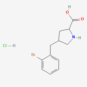 molecular formula C12H15BrClNO2 B13392836 (2S,4R)-4-[(2-bromophenyl)methyl]pyrrolidine-2-carboxylic acid hydrochloride 