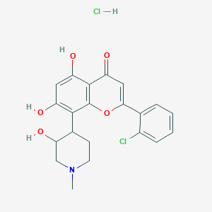 molecular formula C21H21Cl2NO5 B13392847 2-(2-chlorophenyl)-5,7-dihydroxy-8-(3-hydroxy-1-methylpiperidin-4-yl)chromen-4-one;hydrochloride 
