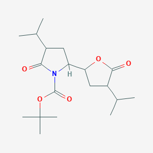 molecular formula C19H31NO5 B13392849 (3S,5S)-3-isopropyl-5-((2S,4S)-4-isopropyl-5-oxotetrahydro-furan-2-yl)-2-oxopyrrolidine-1-carboxylic 