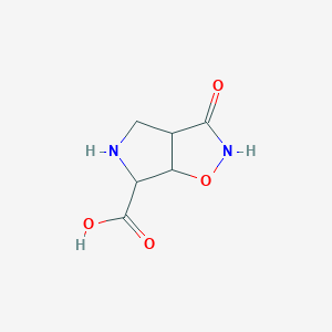 molecular formula C6H8N2O4 B13392950 rel-(3aR,6R,6aR)-Hexahydro-3-oxo-2H-pyrrolo[3,4-d]isoxazole-6-carboxylic acid 