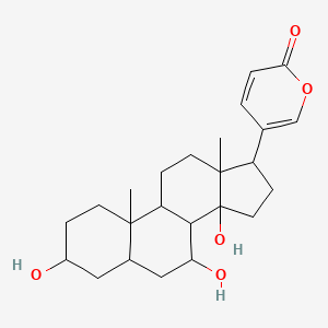 molecular formula C24H34O5 B13392962 5-(3,7,14-Trihydroxy-10,13-dimethyl-1,2,3,4,5,6,7,8,9,11,12,15,16,17-tetradecahydrocyclopenta[a]phenanthren-17-yl)pyran-2-one 