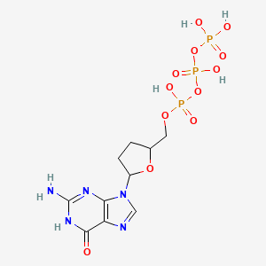 molecular formula C10H16N5O12P3 B13392975 2',3'-Dideoxyguanosine-5'-triphosphate 
