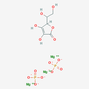molecular formula C6H8Mg3O14P2 B13393013 trimagnesium;2-(1,2-dihydroxyethyl)-3,4-dihydroxy-2H-furan-5-one;diphosphate 