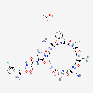 molecular formula C54H86ClN15O14 B13393021 SPR206 acetate CAS No. 2408422-41-1