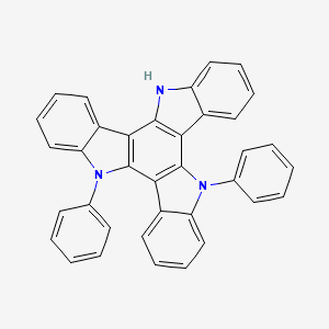 molecular formula C36H23N3 B13393027 9,18-diphenyl-9,18,27-triazaheptacyclo[18.7.0.02,10.03,8.011,19.012,17.021,26]heptacosa-1(20),2(10),3,5,7,11(19),12,14,16,21,23,25-dodecaene 