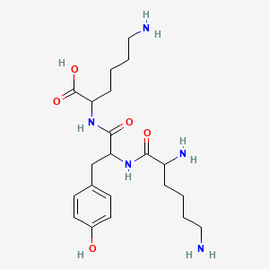 molecular formula C21H35N5O5 B13393136 Lysyl-tyrosyl-lysine acetate 