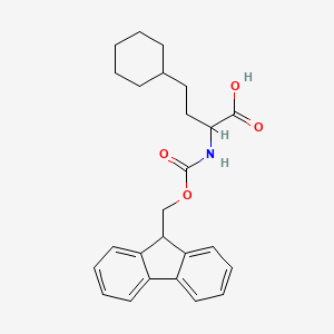 molecular formula C25H29NO4 B13393138 Cyclohexanebutanoicacid, a-[[(9H-fluoren-9-ylmethoxy)carbonyl]amino]-,(aR)- 
