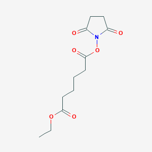 molecular formula C12H17NO6 B1339314 Hexanoic acid, 6-[(2,5-dioxo-1-pyrrolidinyl)oxy]-6-oxo-, ethyl ester CAS No. 192225-64-2